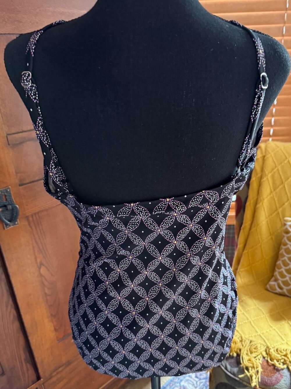 Women's Geometric Print One-Piece Halter Neck Swimsuit - Picture 3 of 13